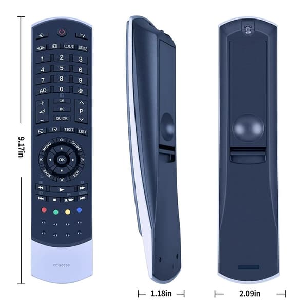 Fjärrkontroll Ersättning för CT-90369 För Toshiba TV Svart