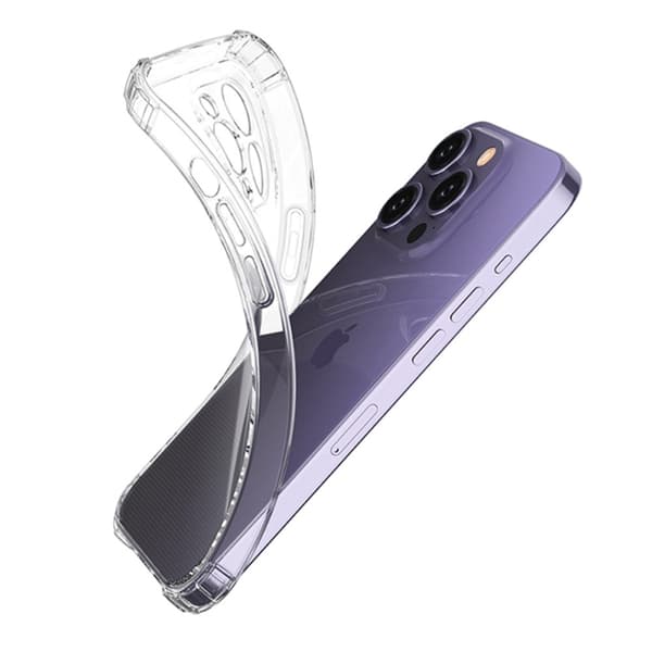 Deksel for iPhone 15 Pro - TPU-ramme + akrylrygg Transparent