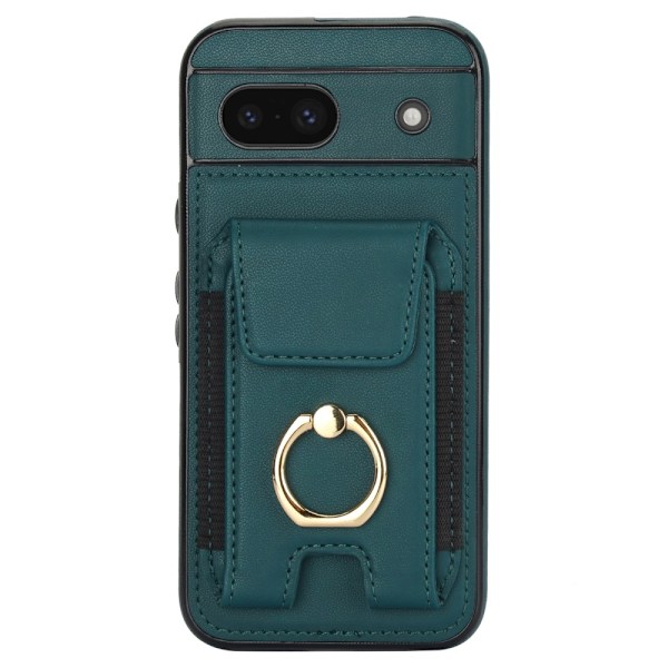 For Google Pixel 8a Kickstand Case Phone Cover with Card Slots Green