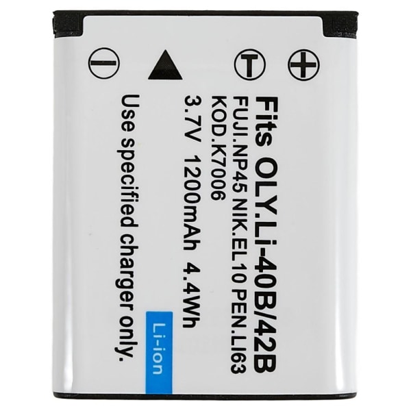 LI-40B / 42B Batteri for Olympus FE20 / FE320 osv White