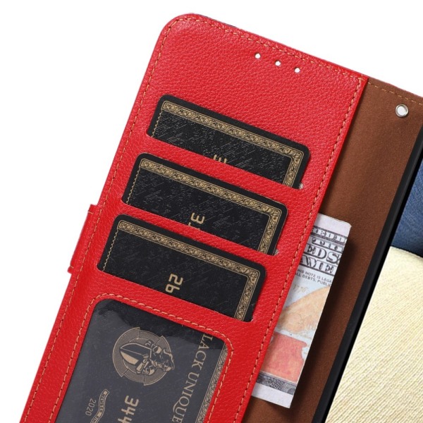 KHAZNEH Lommebok-etui for Xiaomi Redmi 13C - Rød-Svart Red