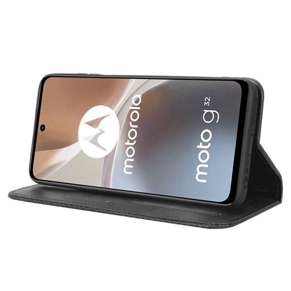 Wallet Stand Flip Phone Case til Motorola Moto G32 4G - Sort Black