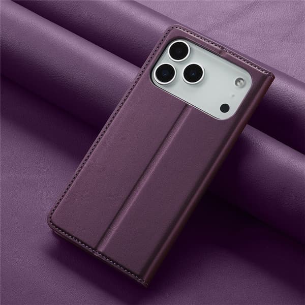 LC.IMEEKE Telefonlommebokdeksel med støtteben til iPhone 18 Pro / 17 Pro Purple