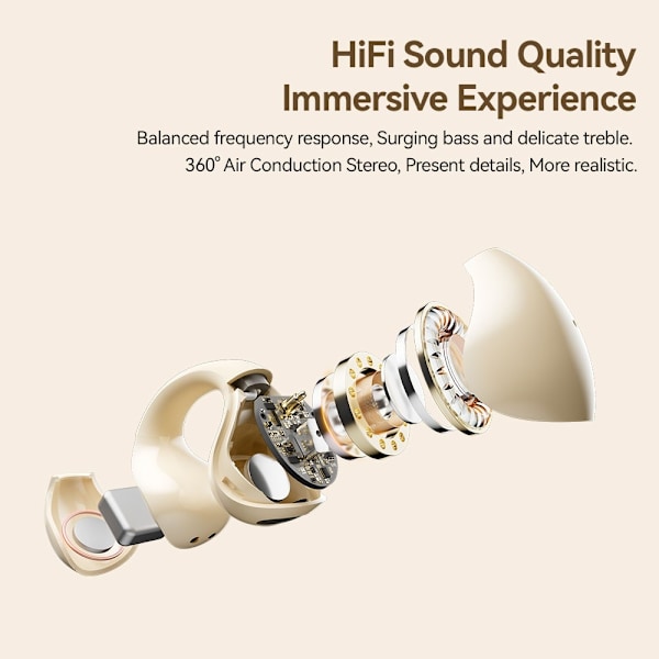 ESSAGER Bluetooth Headset Langattomat kuulokkeet Hienkestävät - beige Beige