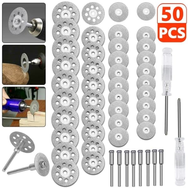 50 stk diamantskive kutteskiver edelstener glass keramikk Silver