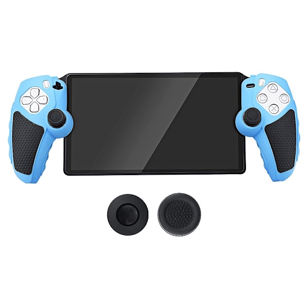 Playstation 5 / PS5 Silikon Skin Skal Fodral Anti-Slip Skydd + Joystick Caps - Blå Blå