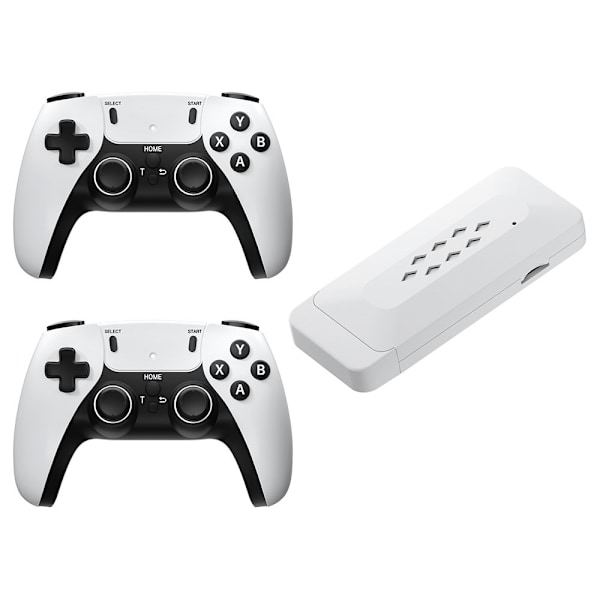 Game Stick 4K Dual 2.4G langattomat peliohjaimet ja 128G 30000+ Games for TV White