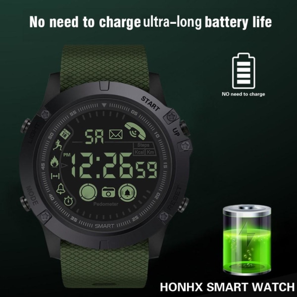 Smart Watch 24-hours Activity Tracker 30m Waterproof for Apple / Android - Green Green