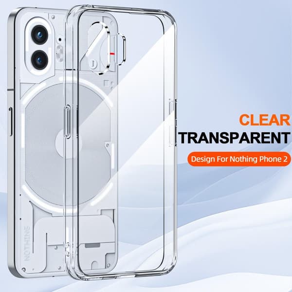 For Nothing Phone (2) + Akryl Anti-fall Telefondeksel Transparent