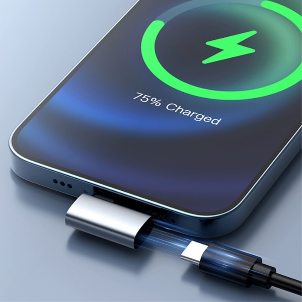 Lightning Converter -sovitin iPhone iPad MacBook USB-C:hen Black