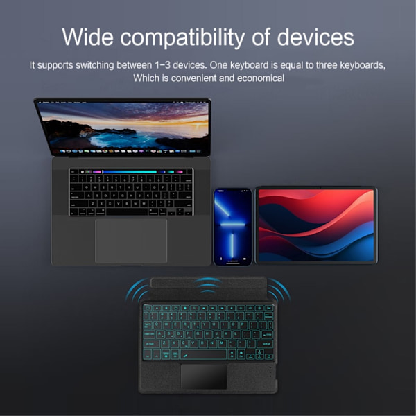 Til Lenovo Tab M11 Tablet Etui med stativ Bluetooth - tastatur Black