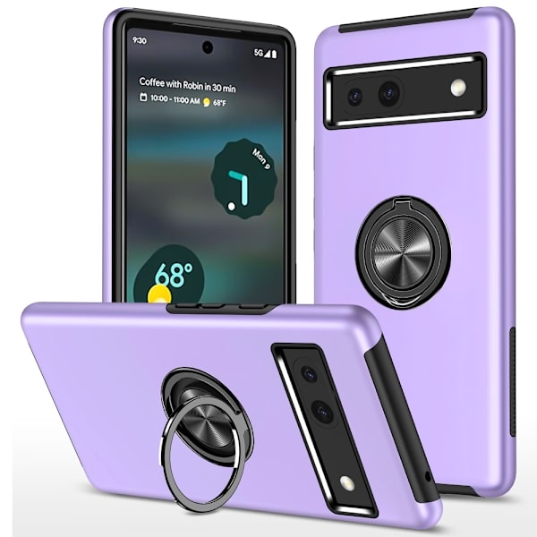 Google Pixel 8a sormenrengasjalustan hybridikotelo Purple