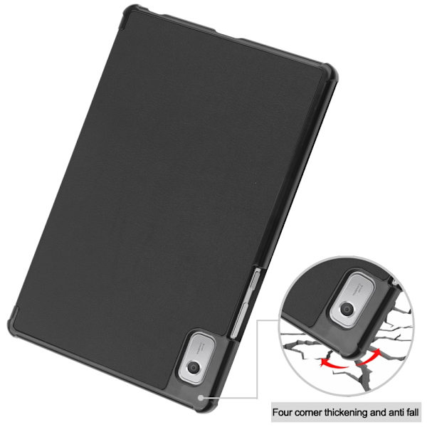Trefoldet Stativdeksel for Lenovo Tab M9 - Svart Black