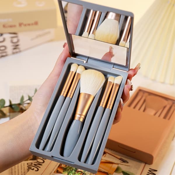 5 st Concealer Blending Brush Kit fiber makeup Ögonskugga smink Blå