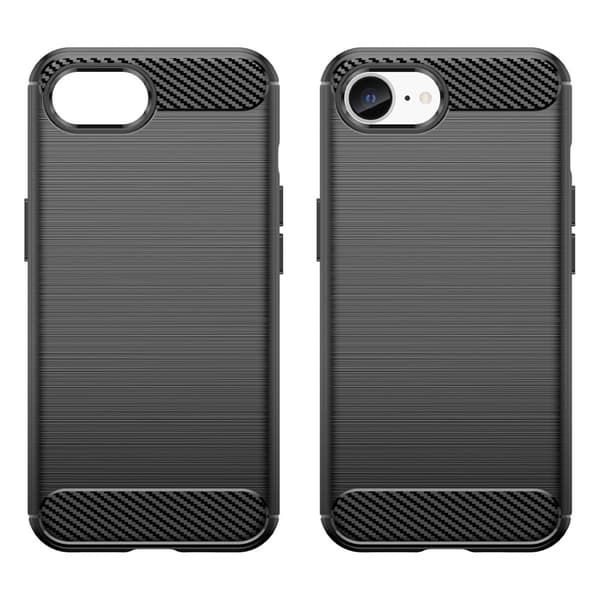 För iPhone 17e / 16e Karbon fiber texture Skal Baksida - Svart Svart