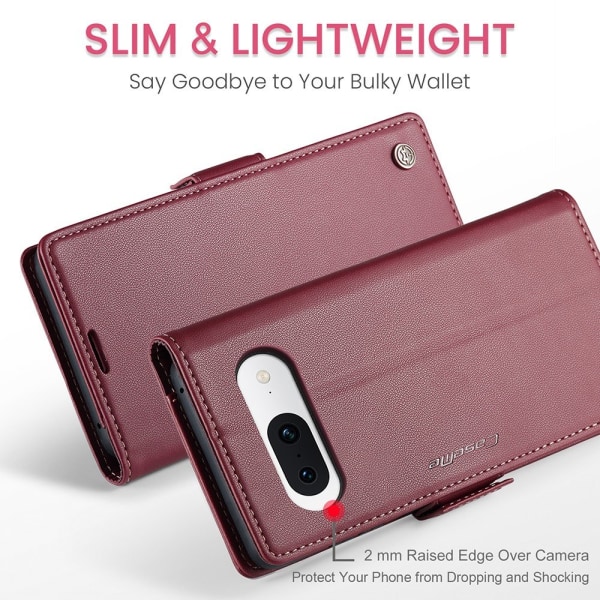 CASEME Retro Lommebok Etui for Pixel 8a Red