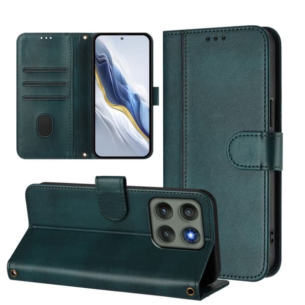 For Motorola Edge 60 Pro 5G Cases Wallet Stand Retro Cover Green