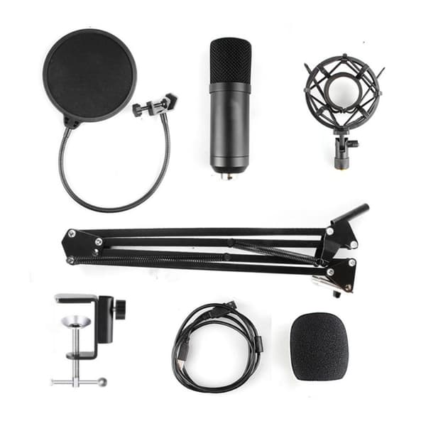 Studio Live Streaming Broadcasting Optagelse Mikrofonstativ Black