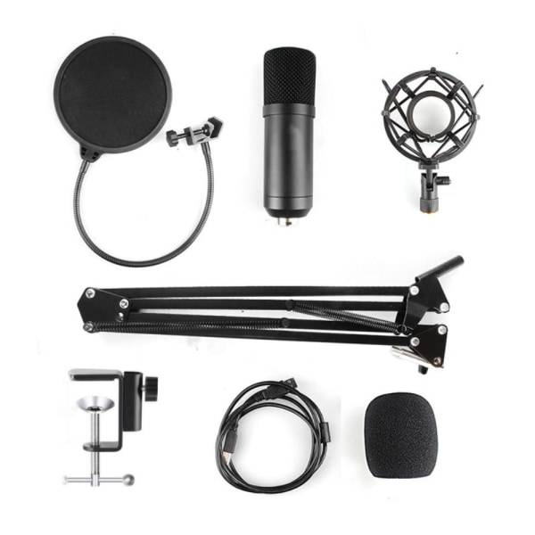 Studio Live Streaming Broadcasting Recording Microphone Stand Black