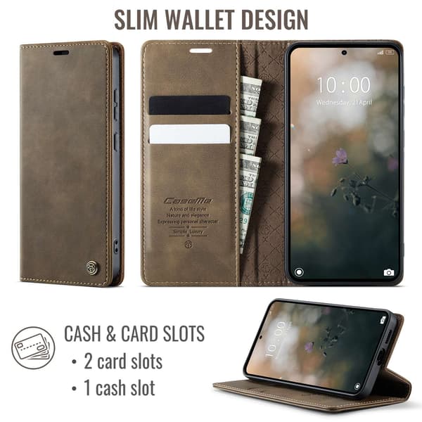 CASEME Til Xiaomi 17T Lommebokdeksel Brown