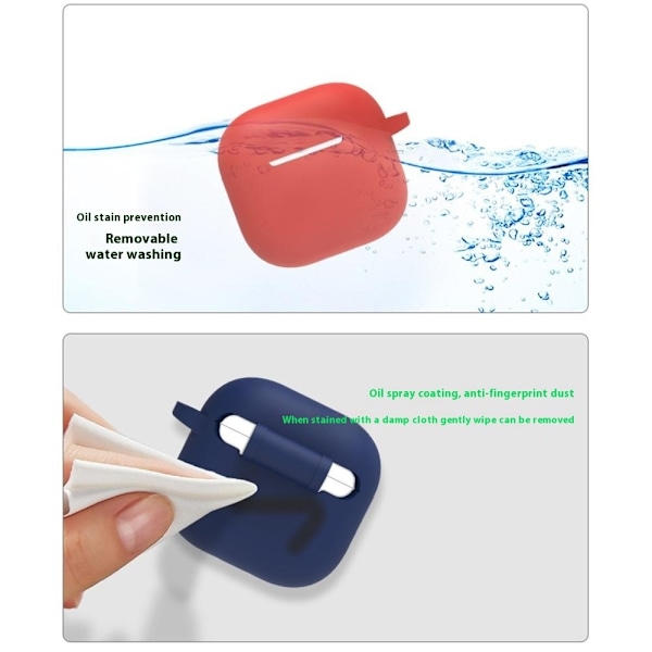 Til AirPods 4 6 i 1 Tilbehør Taske Stropholder Ørekroge Halsrem Nøglering - Lyseblå Blue