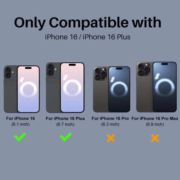 NORTHJO 2 - Pack Kameralinsskydd för iPhone 16 / 16 Plus, Härdat Glas Svart