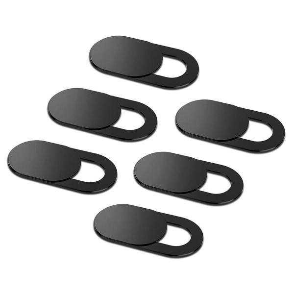 6- Pack Webbkameraskydd Anti-spion Dator Kamera Skydd Slider Svart