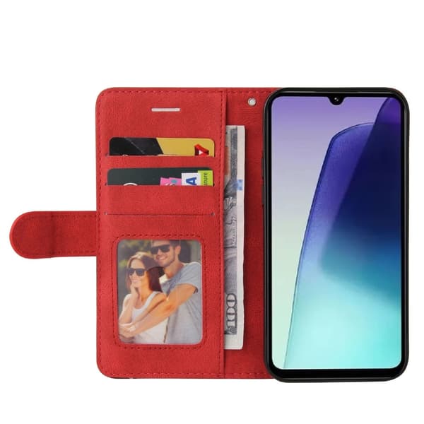 Til Xiaomi Redmi 14C KT - serie - 1 dobbeltfarve tegnebog Red