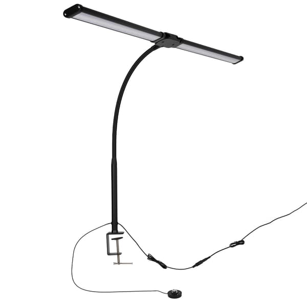 Dimbar LED-bordlampe med klemme og fjernkontroll Black