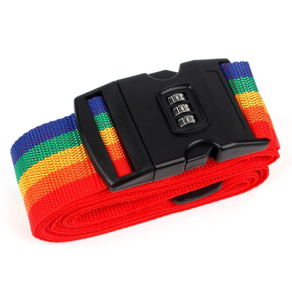 Stöldskydd Rem För Bagage Resväska Lösenord Säkert Lås - Pride multifärg