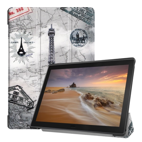 Tri-fold Fodral till Lenovo Tab E10 - Eiffel Tower multifärg