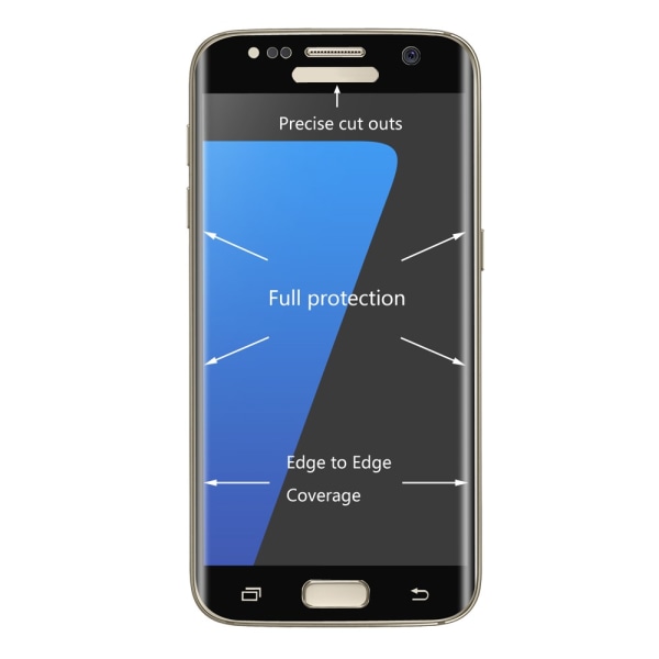 HAT PRINCE Samsung Galaxy S7 karkaistulle lasille - musta Transparent
