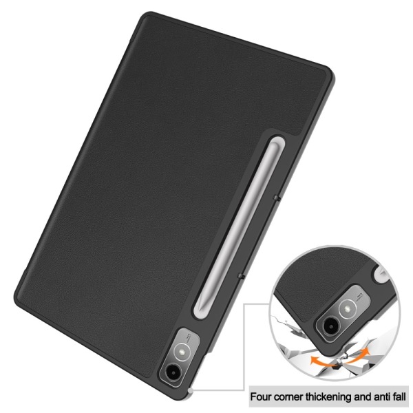 Til Lenovo Tab P12 Tri - fold Stand Tablet - Taske - Sort Black