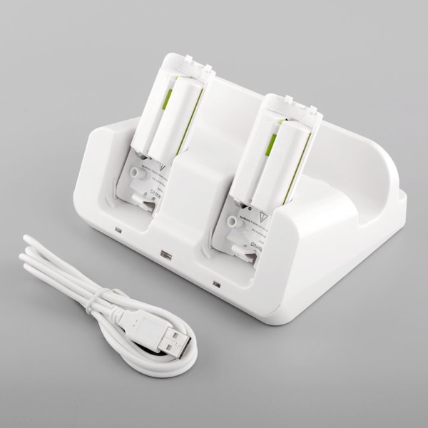 Ladestativ Kompatibel med Wii U og Wii White White