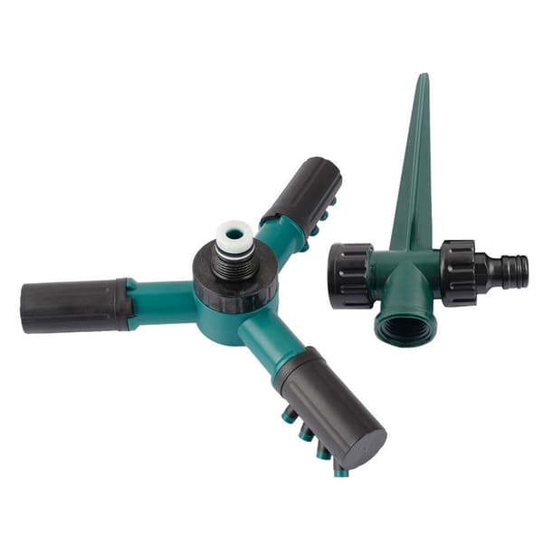 Vannsprinkler 360-graders roterende 3-arms plenvanningssystem Green