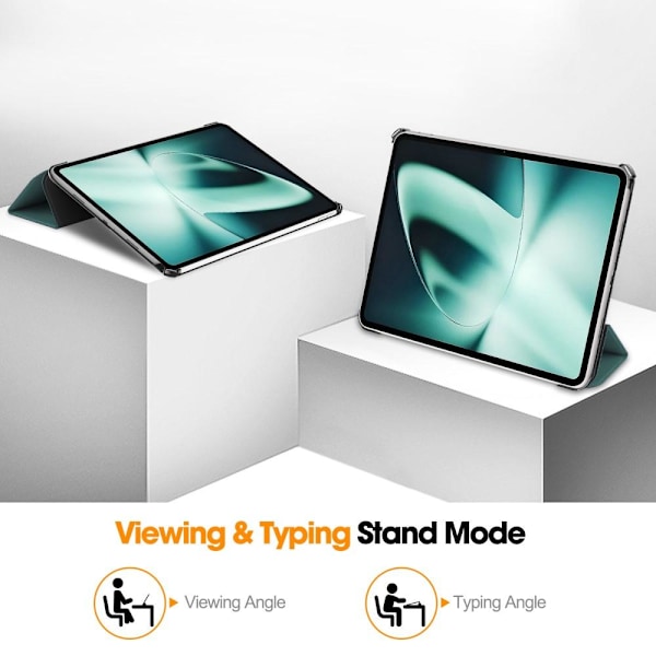 Til OnePlus Pad Tri - fold Stand Wake/Sleep Cover Tabletetui - Grøn Green