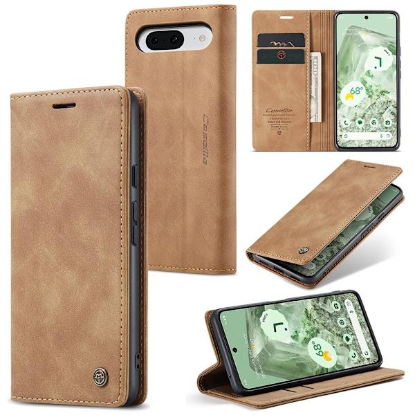 CASEME Retro Lompakkokotelo Pixel 8a Brown
