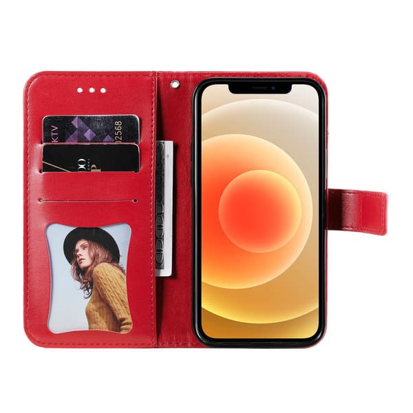 Til Xiaomi Redmi 15C Stand Cover Mandala Tegnebogsetui Red