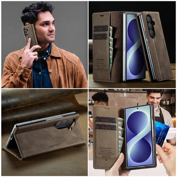 CASEME Telefonlommebokdeksel til Samsung Galaxy Z Fold8 Ultra Brown