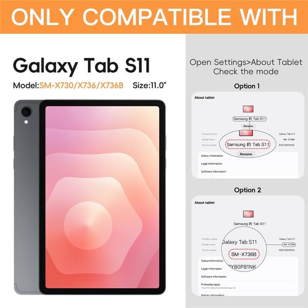 Til Samsung Galaxy Tab S11 Kraftigt skaletui Black