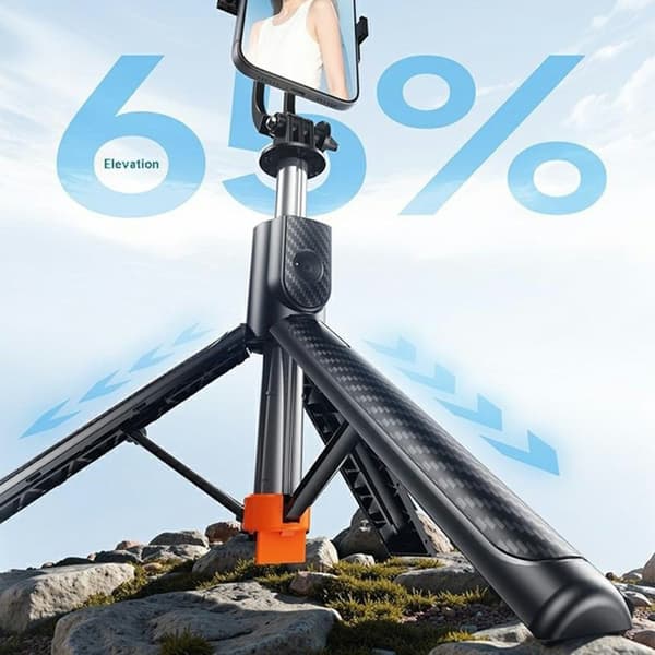 Uttrekkbar Bluetooth-selfiestang (96 cm) med stativ og fjernkontroll Black