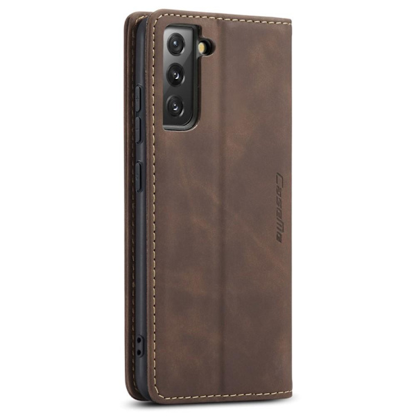 CASEME Retro tegnebog taske til Samsung Galaxy S22 - Kaffe Dark brown