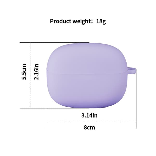 För Xiaomi Redmi Buds 6 Pro Silikonskal – Skyddsfodral med karbinhake Lila