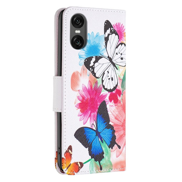 Til Sony Xperia 10 VI tegnebogstativetui mønstertelefoncover Multicolor