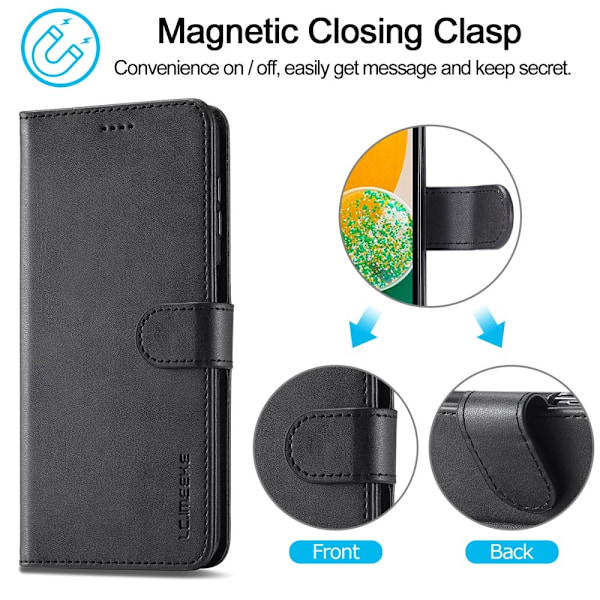 LC.IMEEKE lompakkokotelo Samsung Galaxy A15 - musta Black
