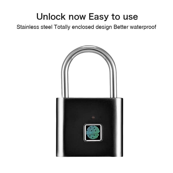 Hengelås Smart fingeravtrykkskap Fingeravtrykkslås Lås Silver
