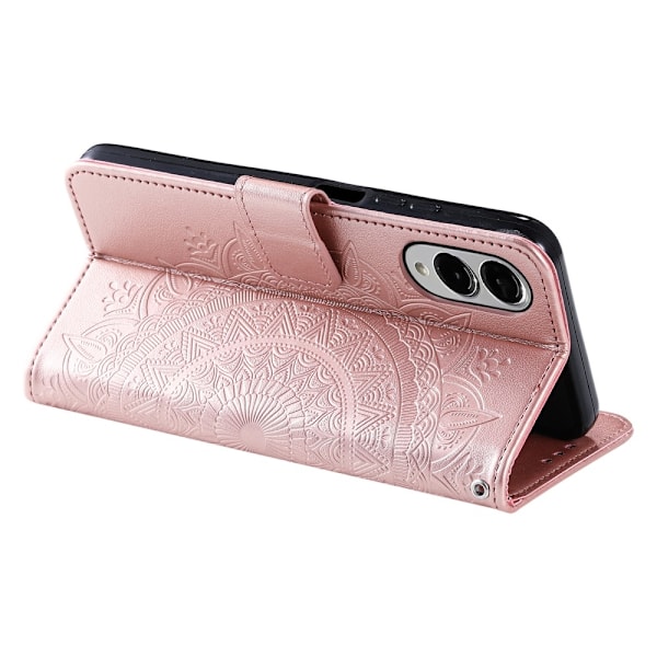 Til Samsung Galaxy S25 Edge tegnebogscover Cover Shell Mandala Blomstermønster Pink gold