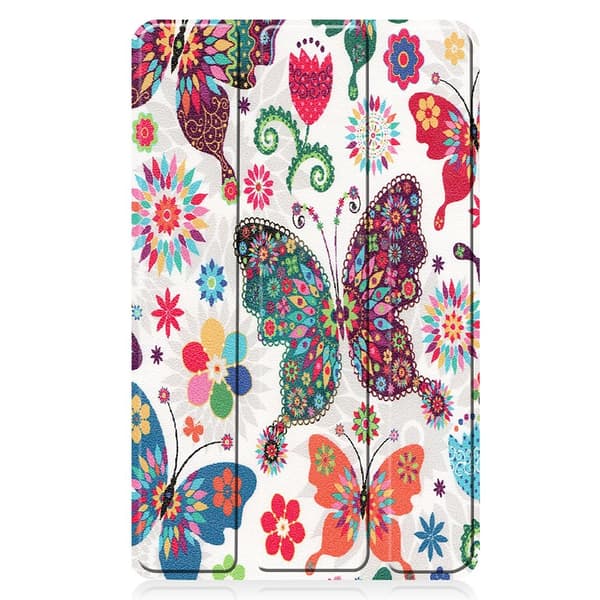 Pattern Tri - fold Stand Kansi Lenovo Tab M7 - Butterflies White