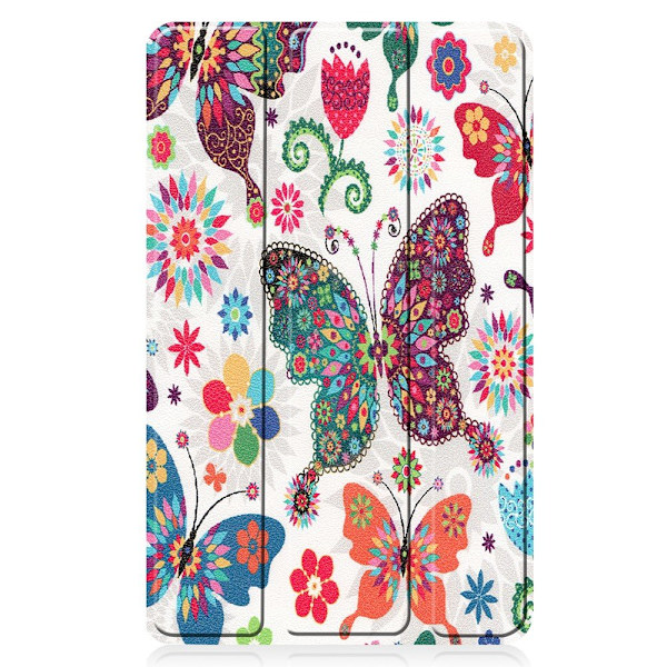 Tri-fold Fodral till Lenovo Tab M7 (1 Gen) - Butterflies Vit