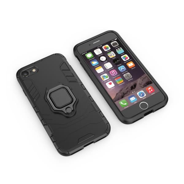 iPhone SE/8/7/6/6S Fingerring Kickstand Hybrid Taske Black